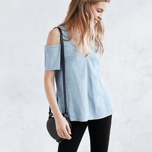 Silence + Noise Cold Shoulder Chambray Top from UO